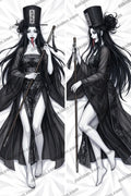 Furry HeiWuChangJi Dakimakura Anime Black Impermanence White Elephant Body Pillow Cover Oriental Fantasy 20x60IN | This product is generated with AI assistance.