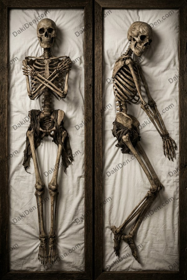 Furry Skeleton Dakimakura Anime Body Pillow Cover 20x60IN | This product is generated with AI assistance.