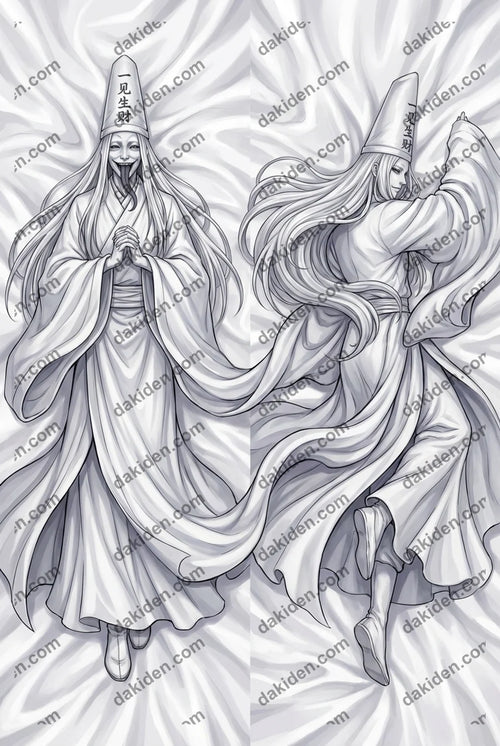 Bai Wu Chang Dakimakura Anime White Impermanence Body Pillow Cover Oriental Fantasy 20x60IN | This product is generated with AI assistance.
