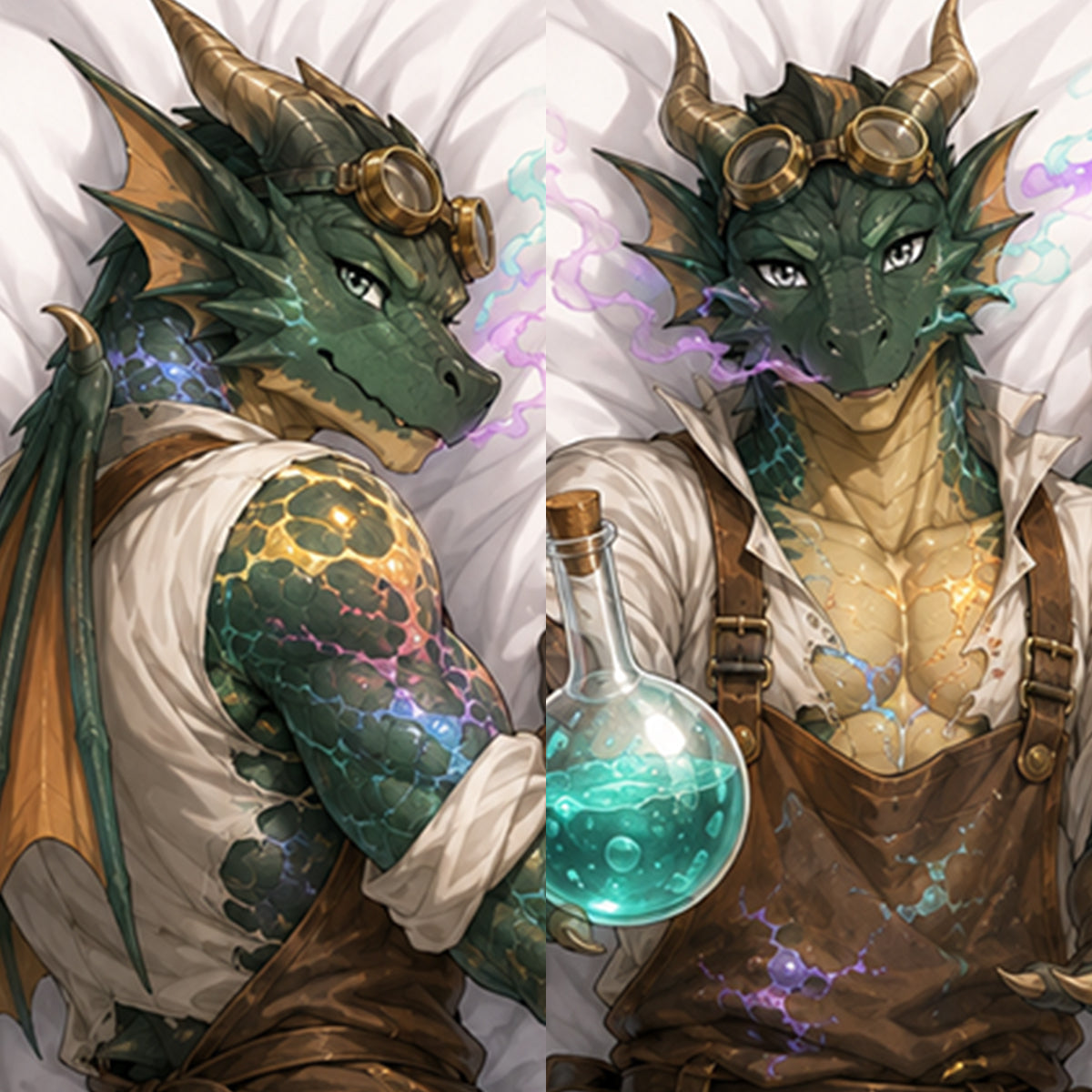 Alchemist Dragon furry body pillow cover product image 1