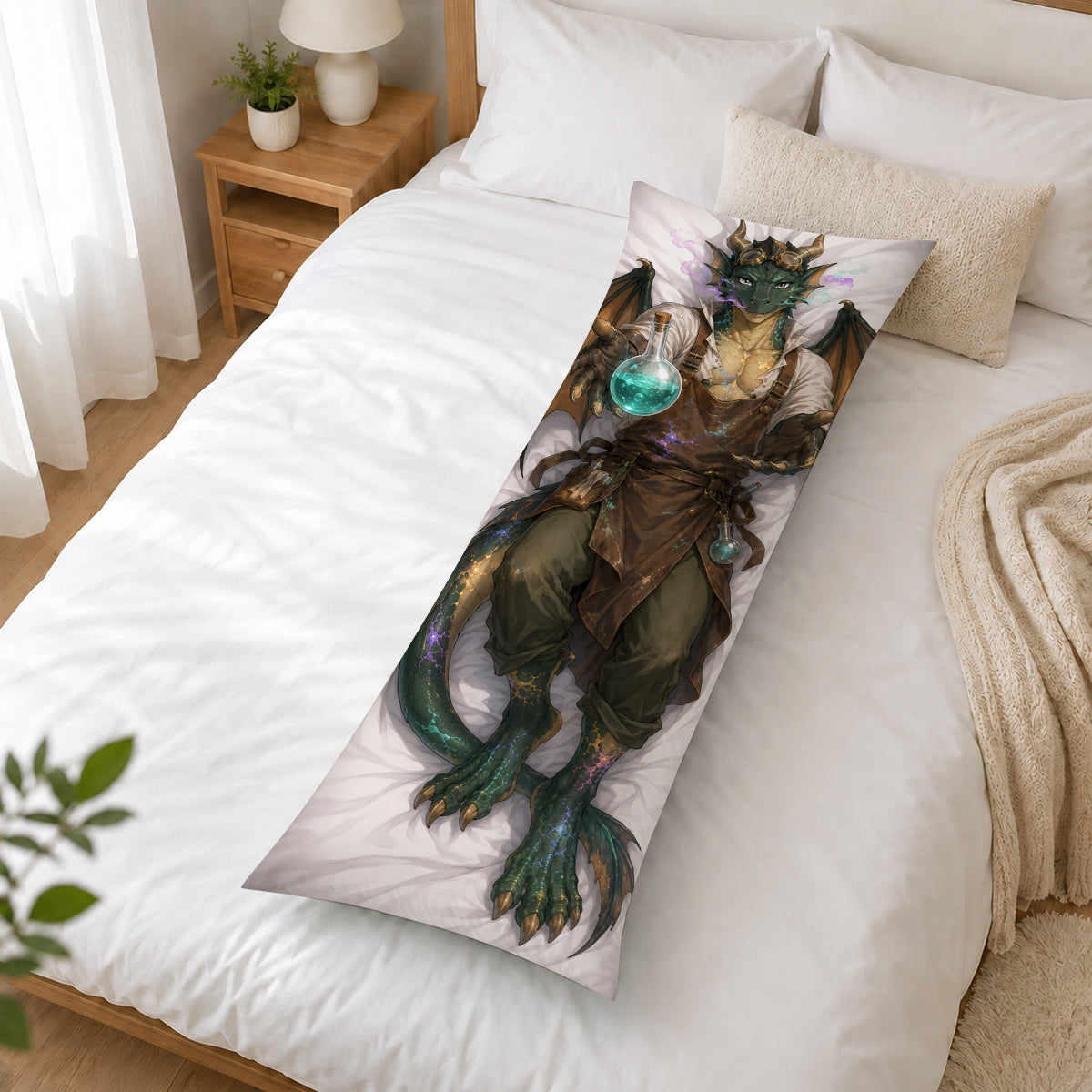 Alchemist Dragon furry body pillow cover product image 2