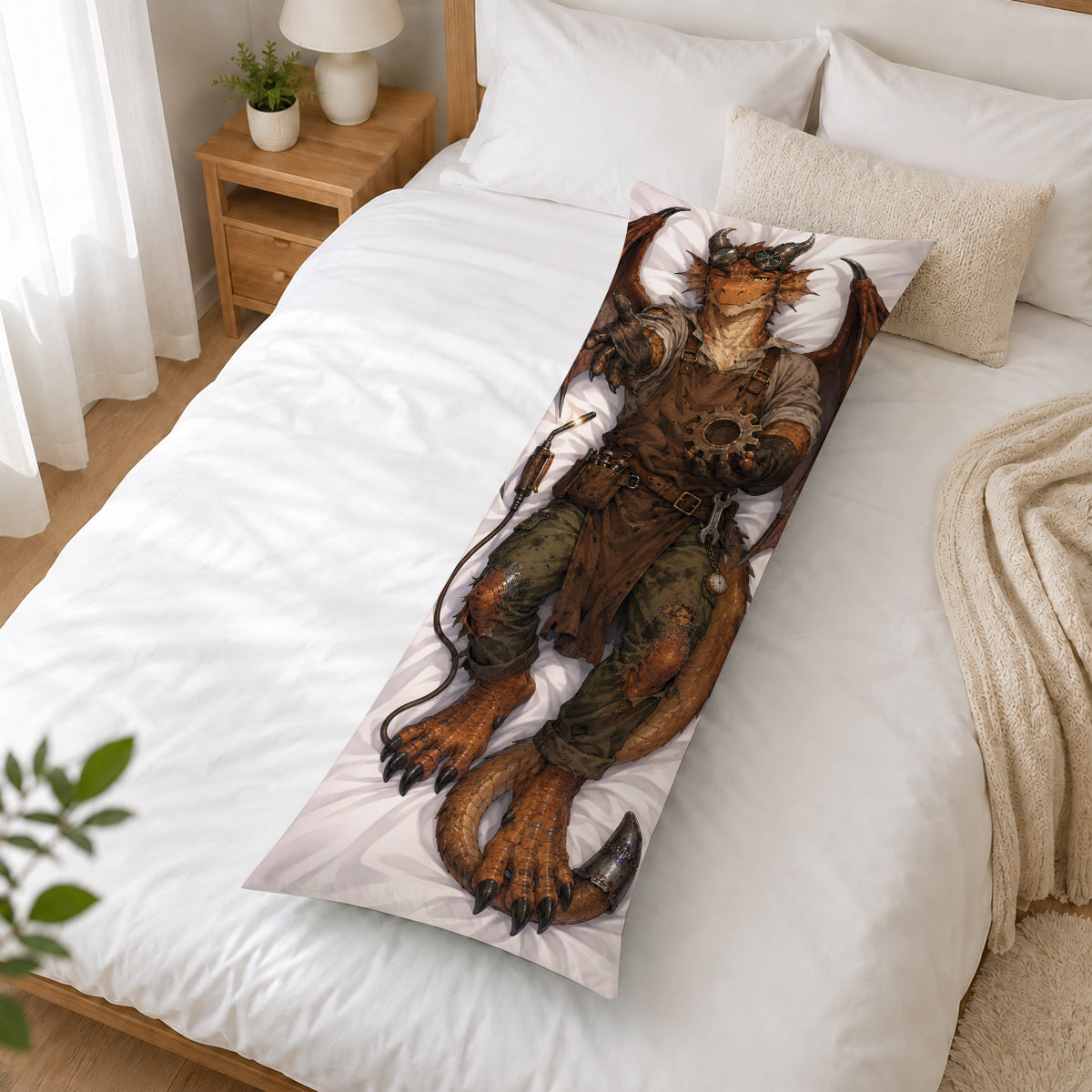 Junkyard Dragon furry body pillow cover product image 2