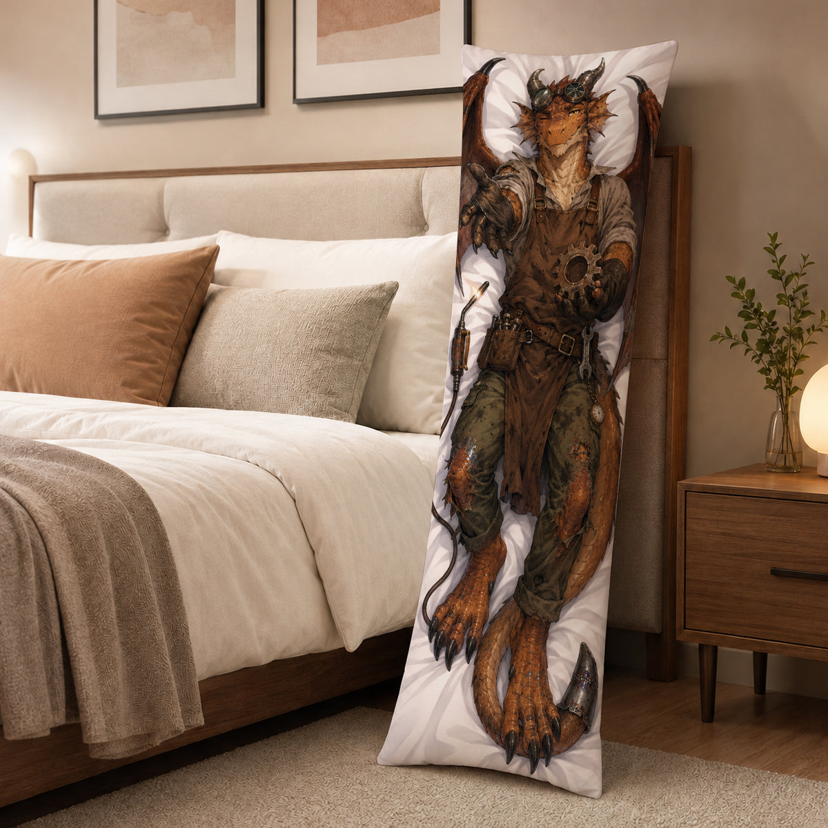 Junkyard Dragon furry body pillow cover product image 3