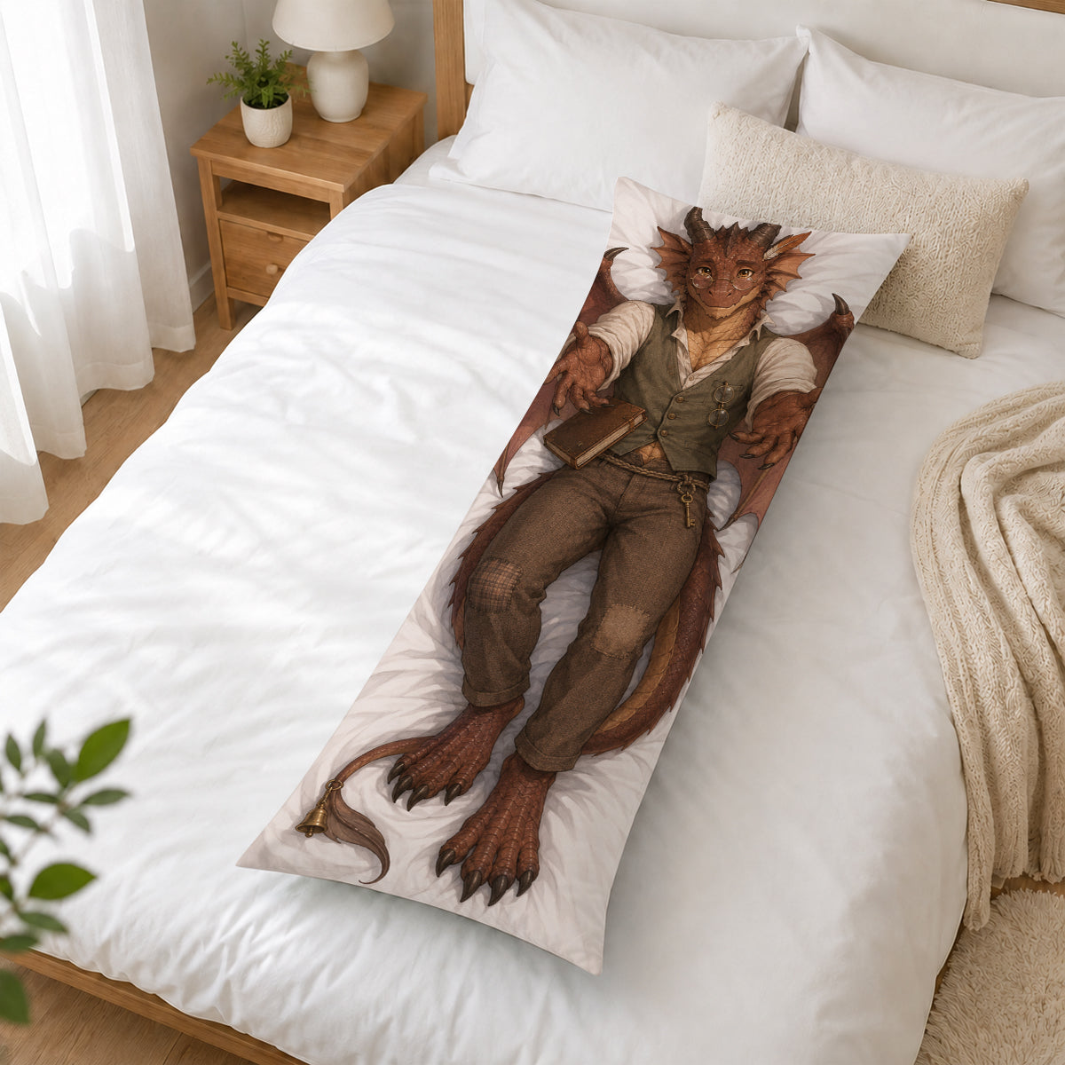 Bookshop Owner Dragon furry body pillow cover product image 2