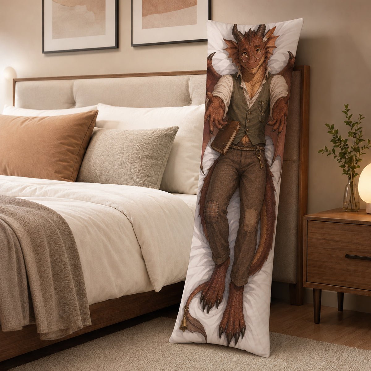 Bookshop Owner Dragon furry body pillow cover product image 3