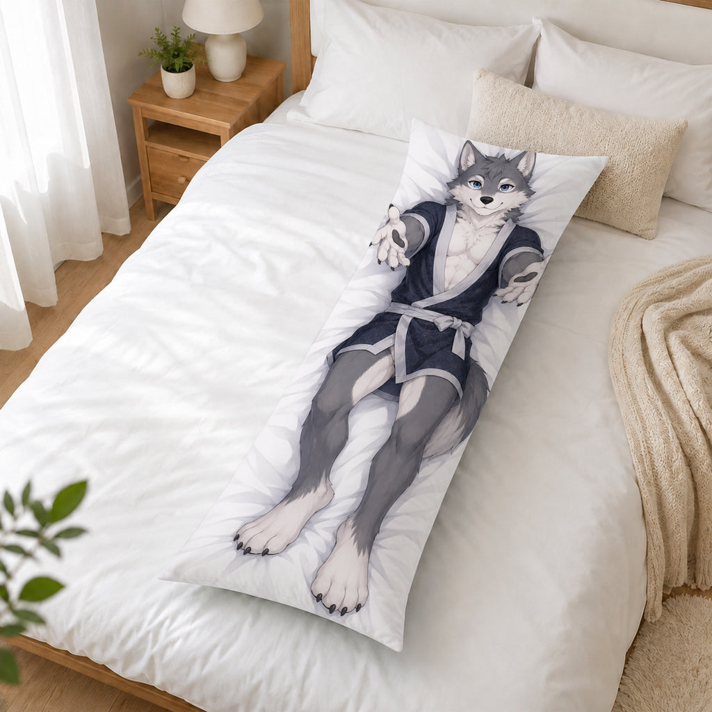 Yukata Wolf furry body pillow cover product image 2