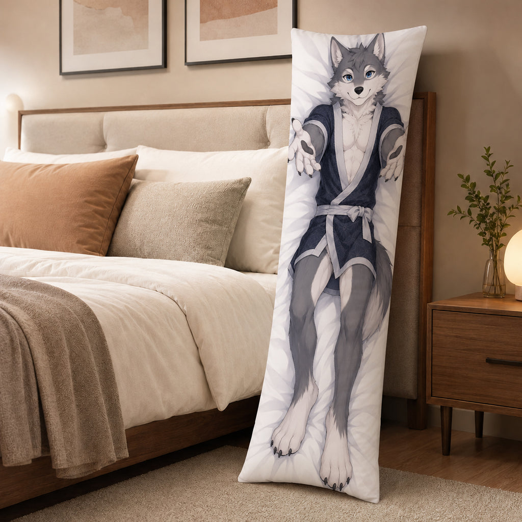 Yukata Wolf furry body pillow cover product image 3