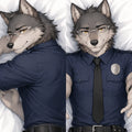 Sheriff Wolf furry body pillow cover product image 1