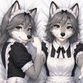 Maid Wolf furry body pillow cover product image 1