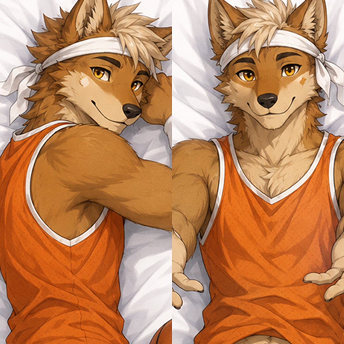 Basketball Wolf furry body pillow cover product image 1