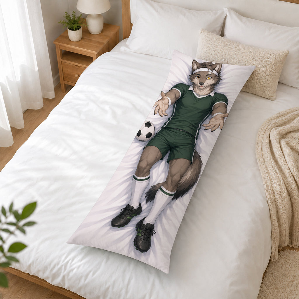 Football Wolf furry body pillow cover product image 2