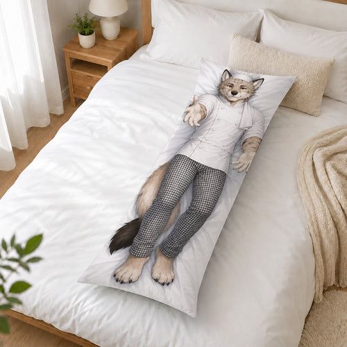 Chef Wolf furry body pillow cover product image 2
