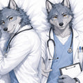 Doctor Wolf furry body pillow cover product image 1