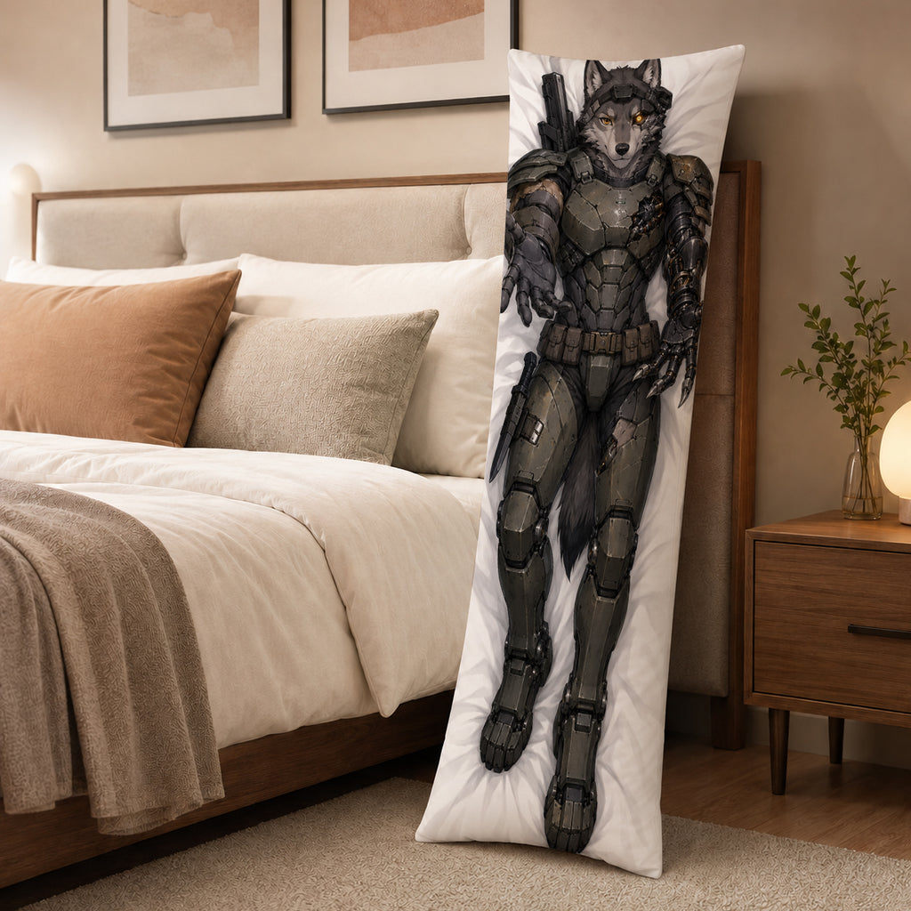 Mech Warrior Wolf furry body pillow cover product image 3