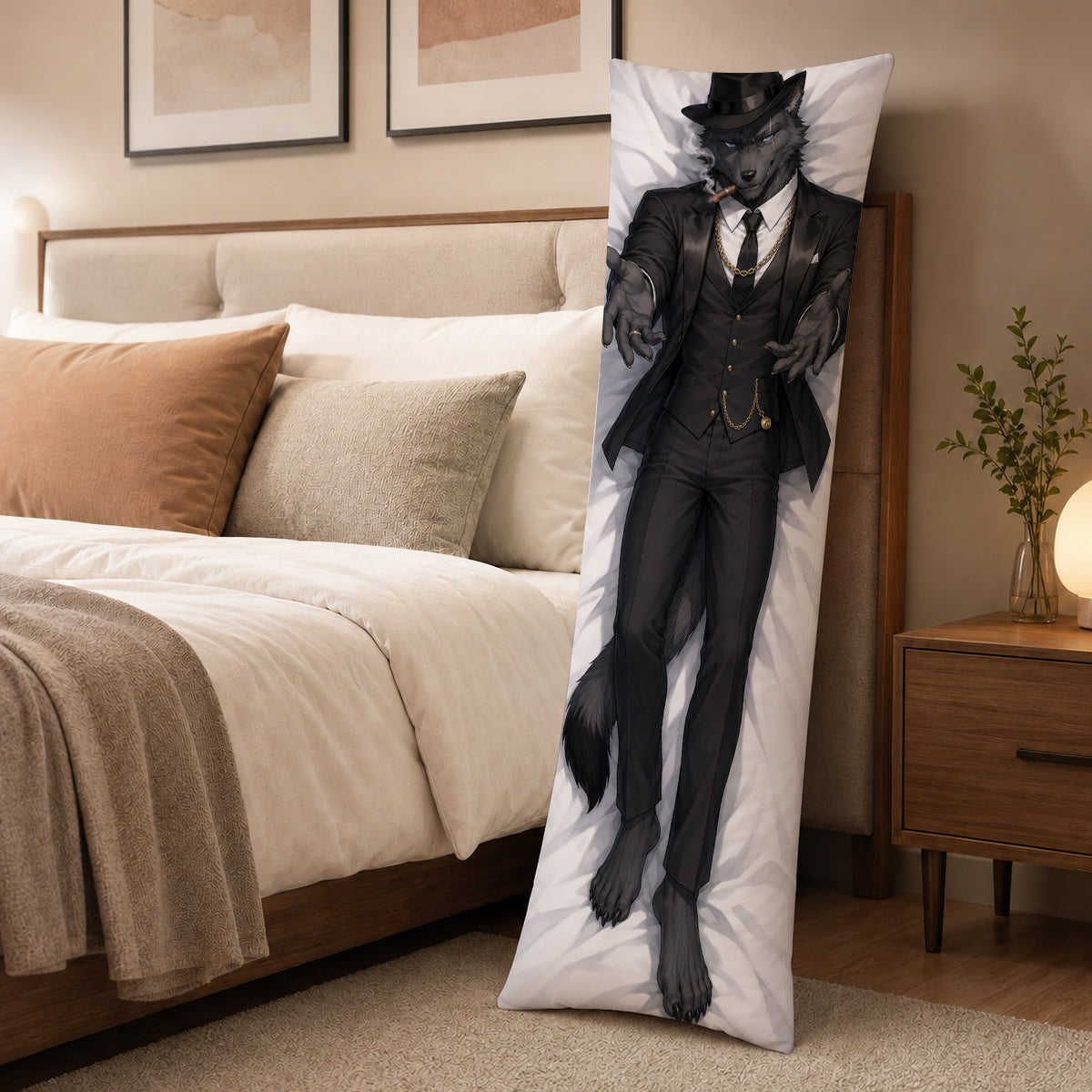 Mafia Boss Wolf furry body pillow cover product image 3