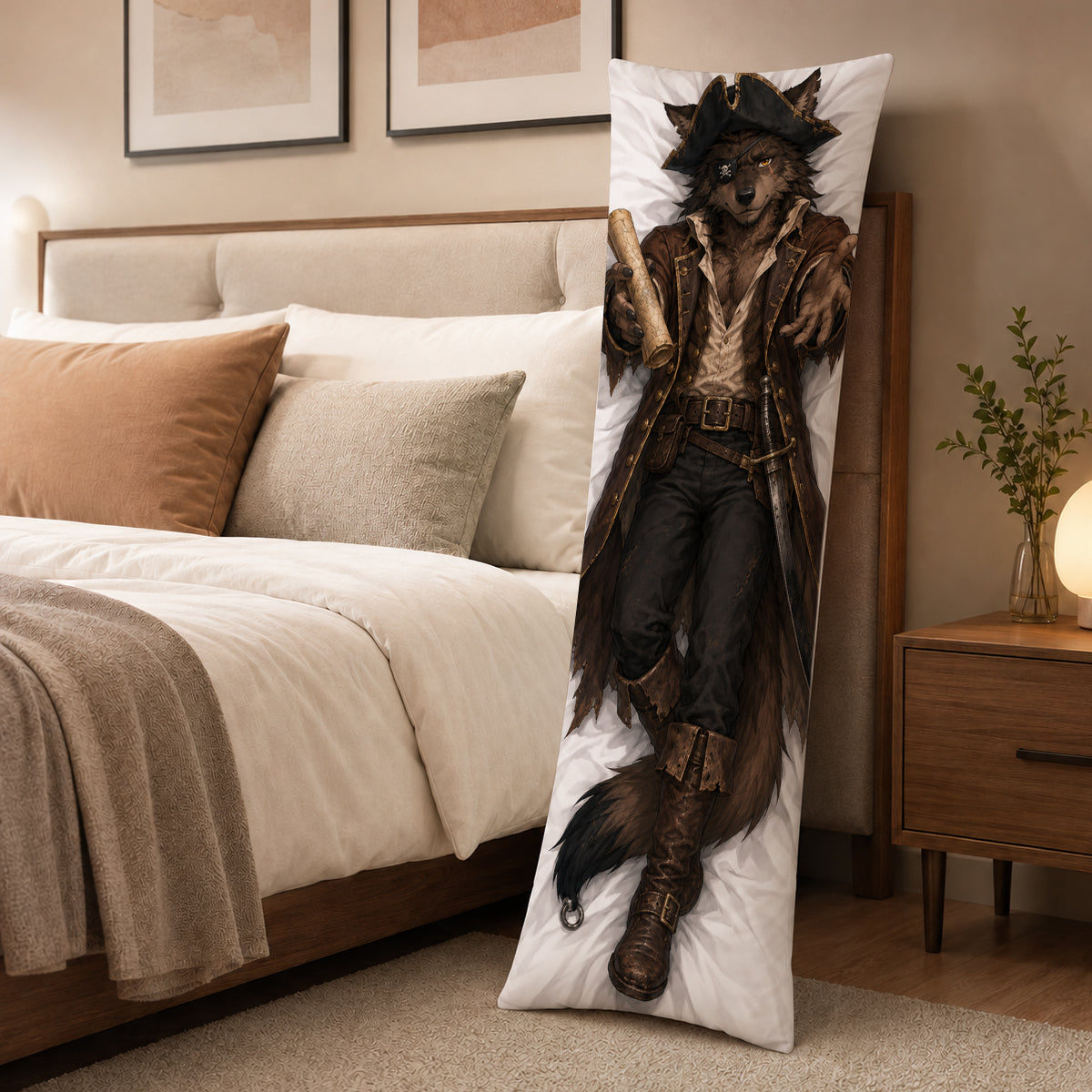 Pirate Captain Wolf furry body pillow cover product image 3