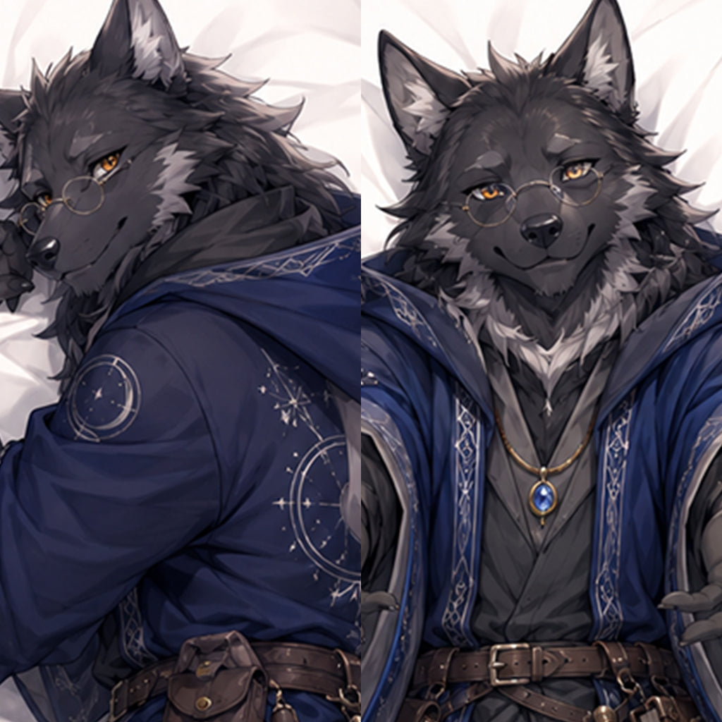 Magic Scholar Wolf furry body pillow cover product image 1