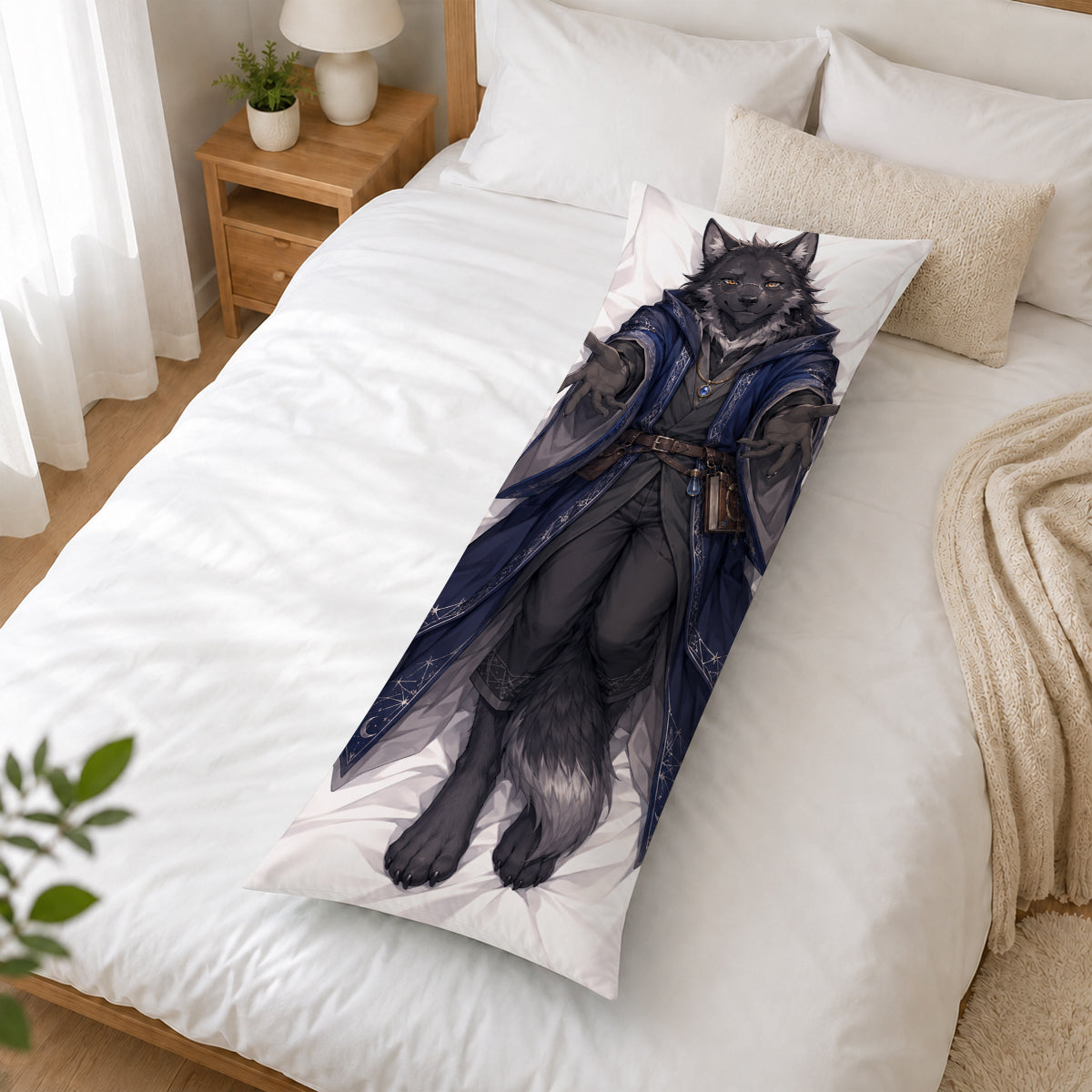 Magic Scholar Wolf furry body pillow cover product image 2