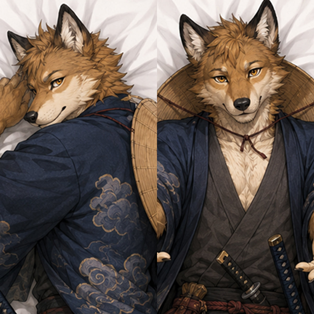 Wolf Swordsman furry body pillow cover product image 1