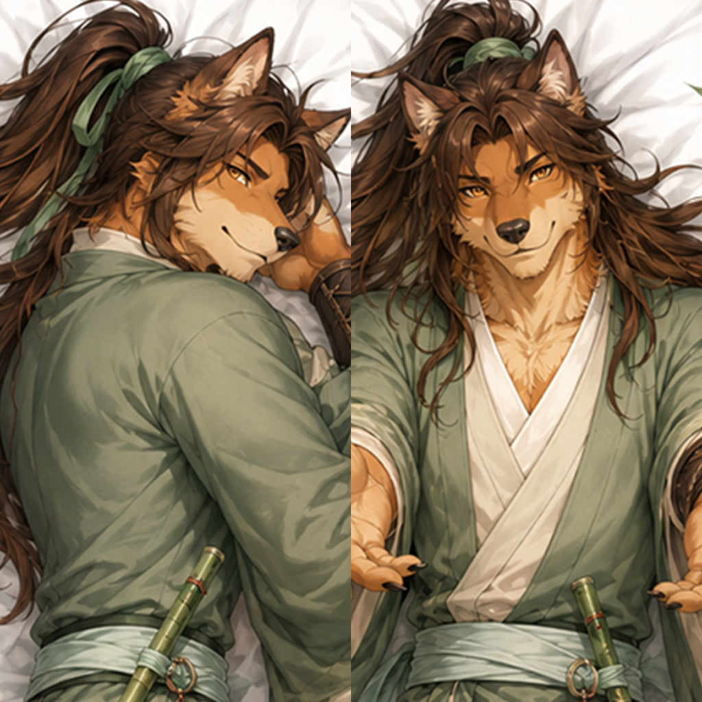 Wuxia Style Wolf furry body pillow cover product image 1