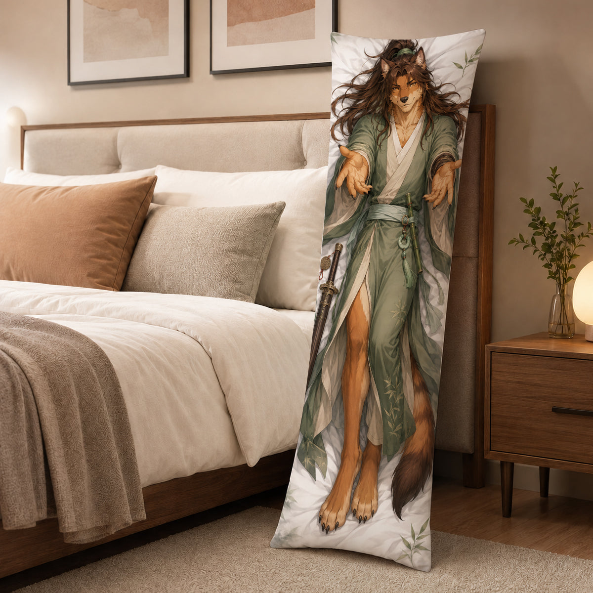 Wuxia Style Wolf furry body pillow cover product image 3