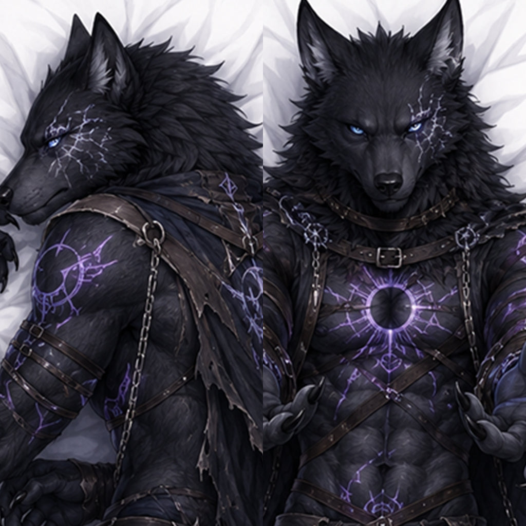 Cursed Werewolf furry body pillow cover product image 1