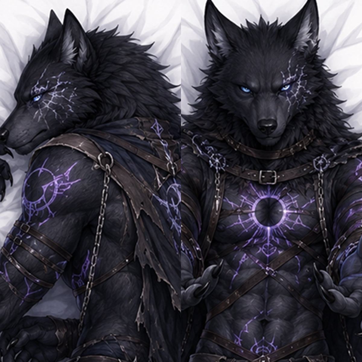 Cursed Werewolf furry body pillow cover product image 1