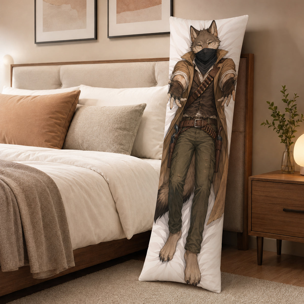 Bounty Hunter Wolf furry body pillow cover product image 3