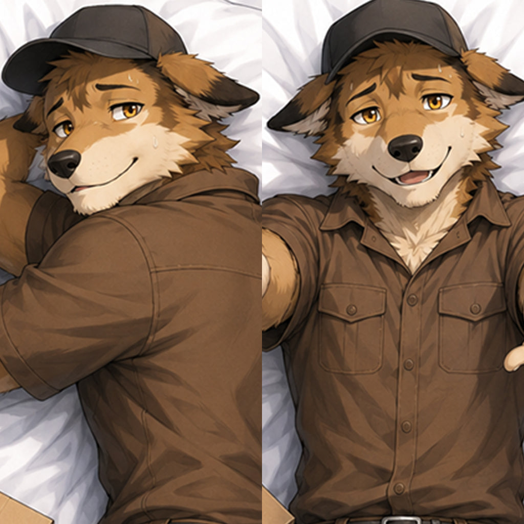 Delivery Driver Wolf furry body pillow cover product image 1