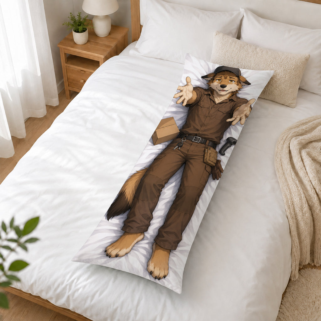 Delivery Driver Wolf furry body pillow cover product image 2