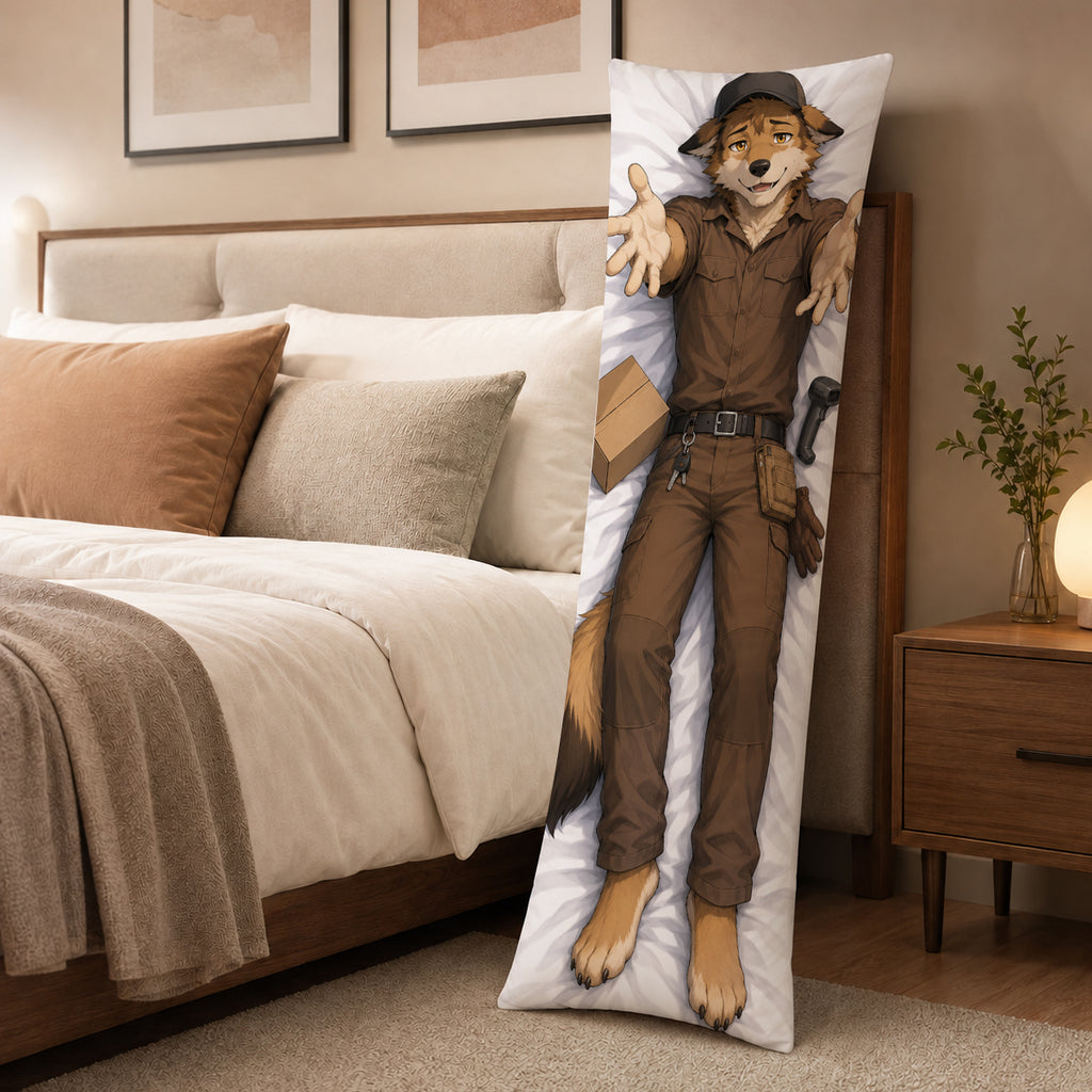 Delivery Driver Wolf furry body pillow cover product image 3