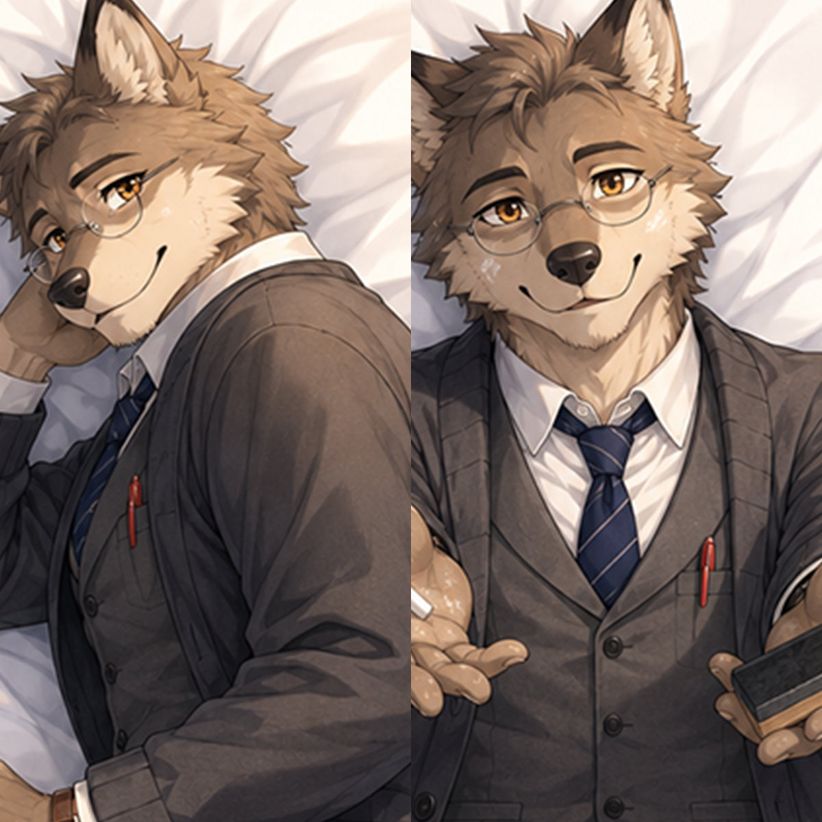 Teacher Wolf furry body pillow cover product image 1
