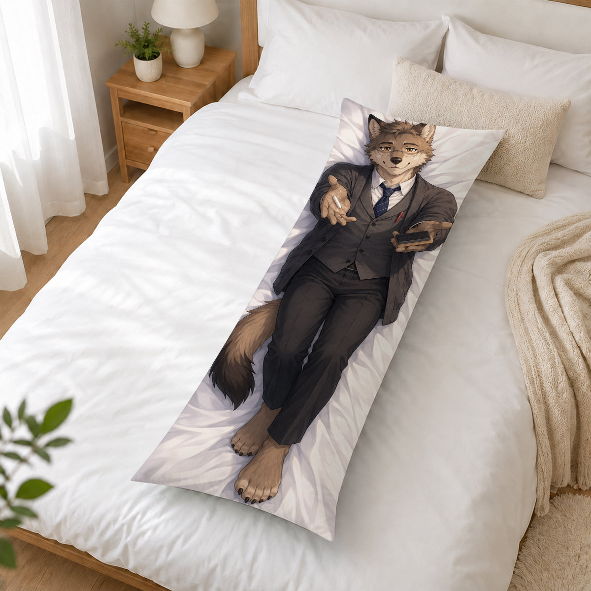 Teacher Wolf furry body pillow cover product image 2
