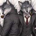 Detective Wolf furry body pillow cover product image 1