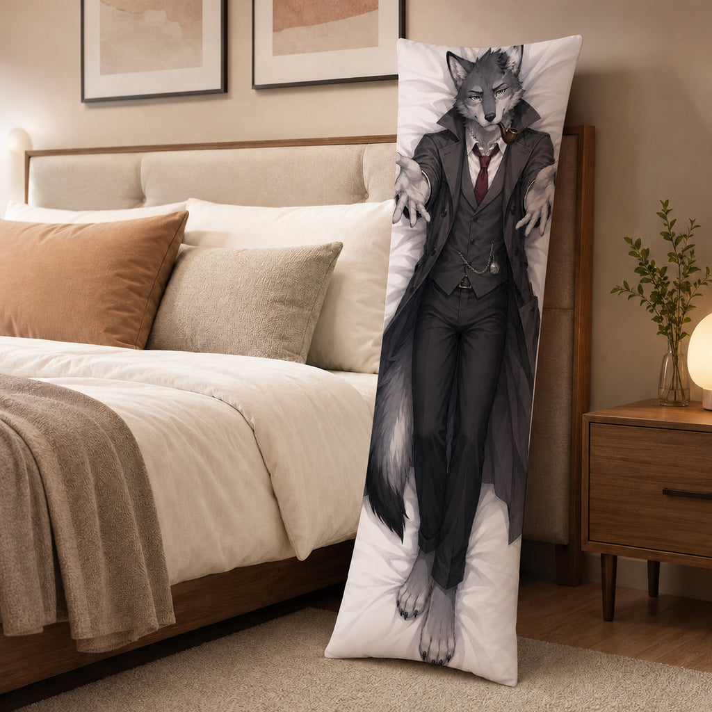 Detective Wolf furry body pillow cover product image 3