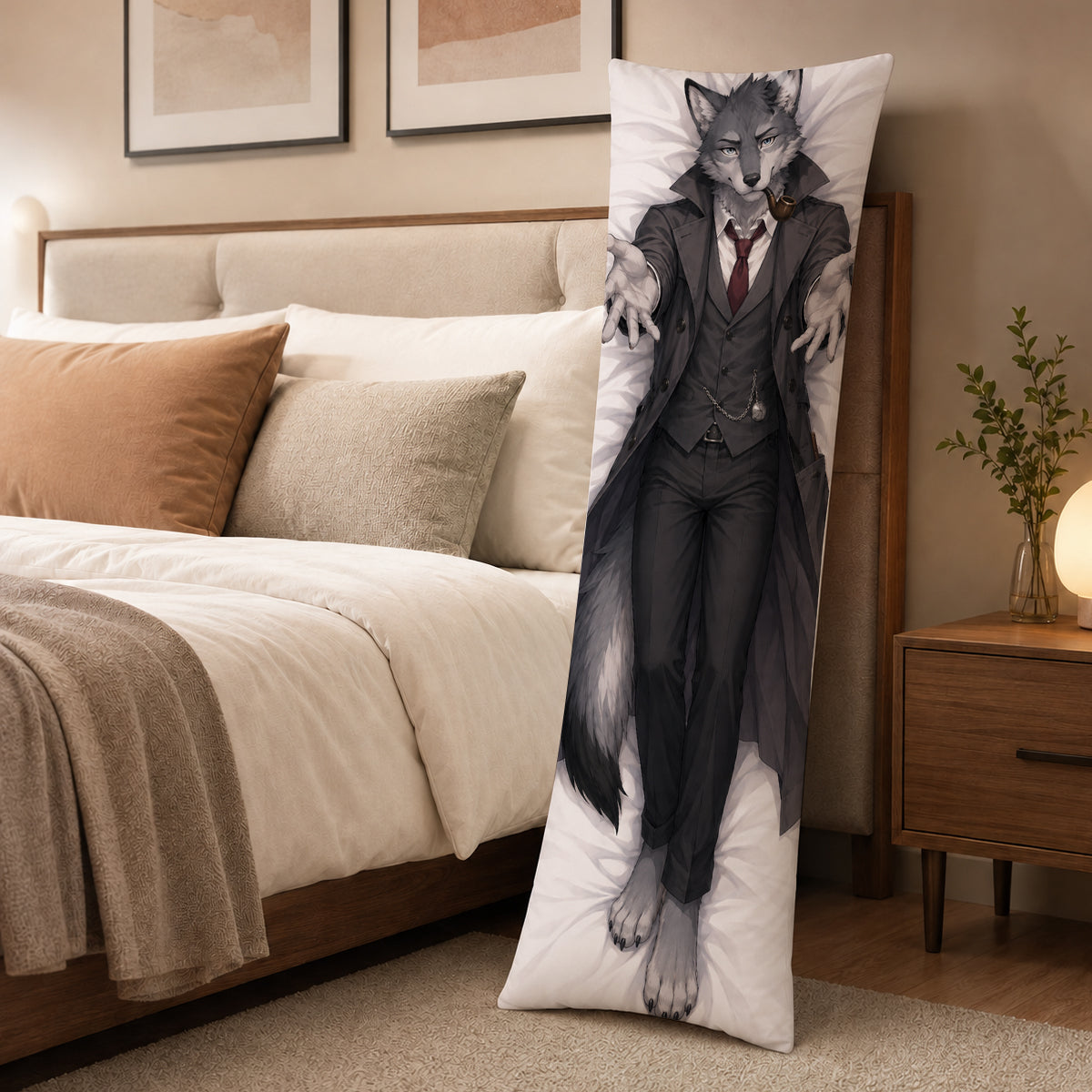 Detective Wolf furry body pillow cover product image 3