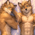 Surfer Wolf furry body pillow cover product image 1