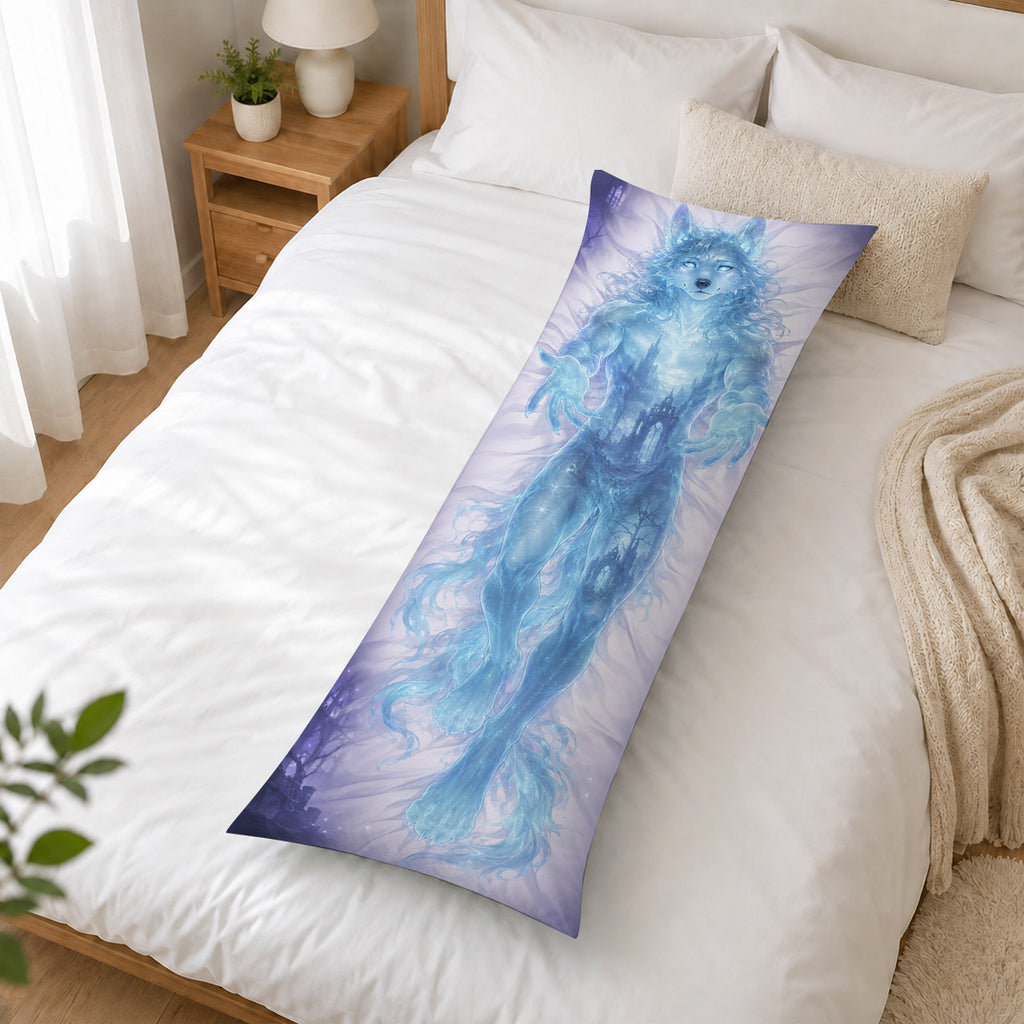 Ghost Wolf furry body pillow cover product image 2