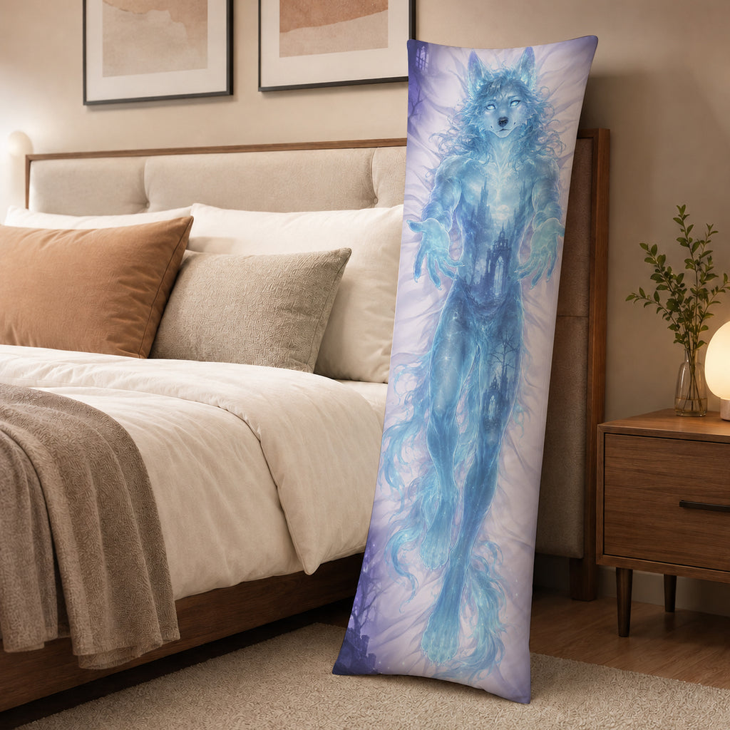 Ghost Wolf furry body pillow cover product image 3