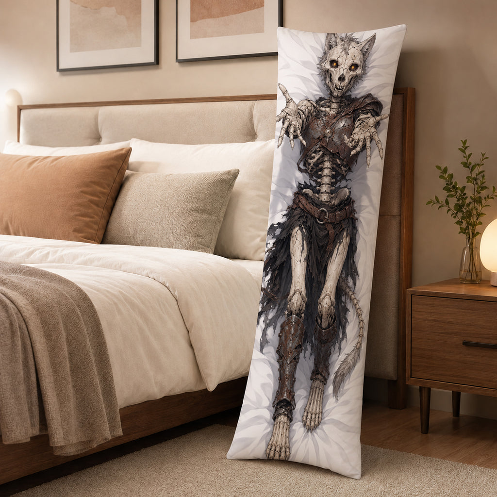 Skeleton Wolf furry body pillow cover product image 3