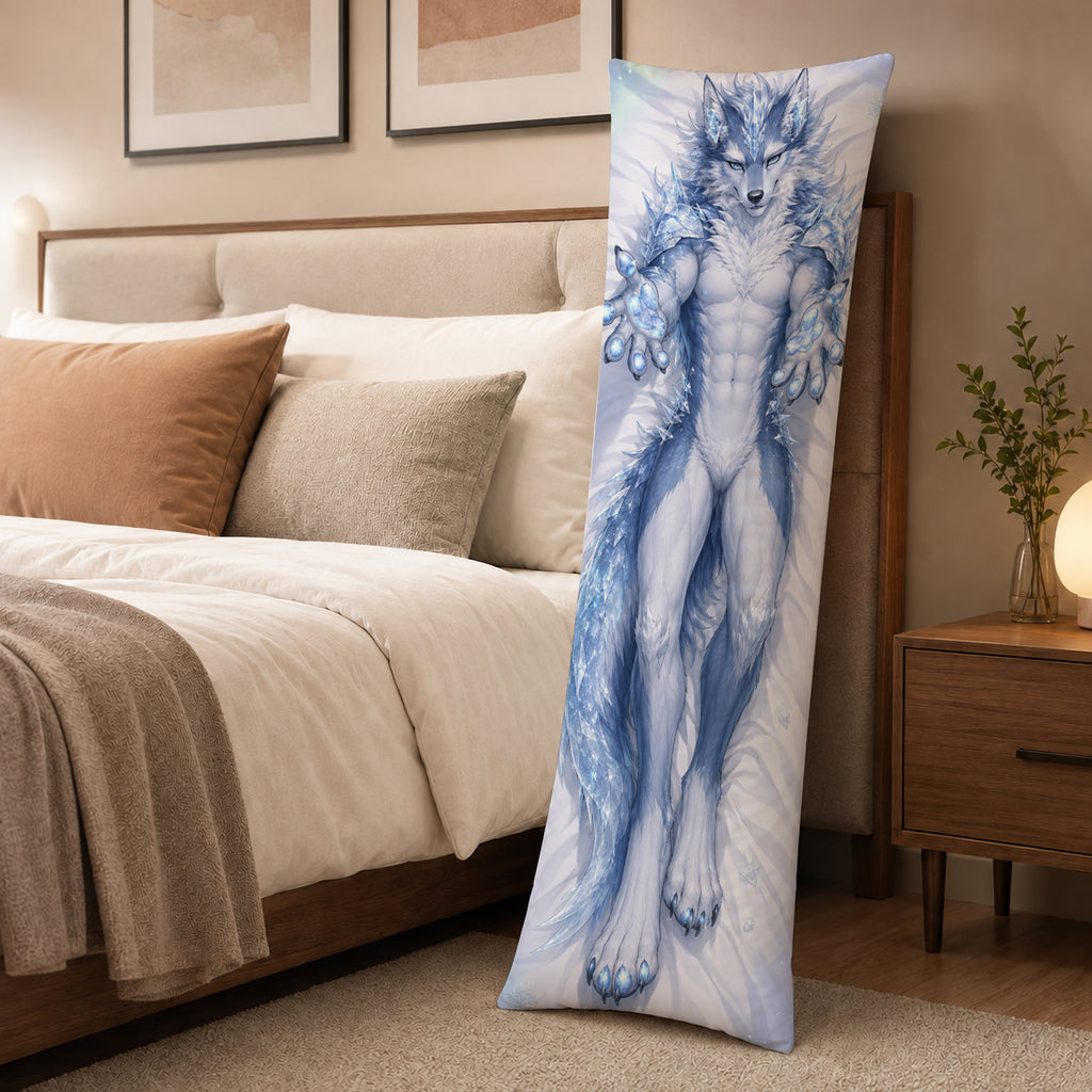 Frost Wolf furry body pillow cover product image 3