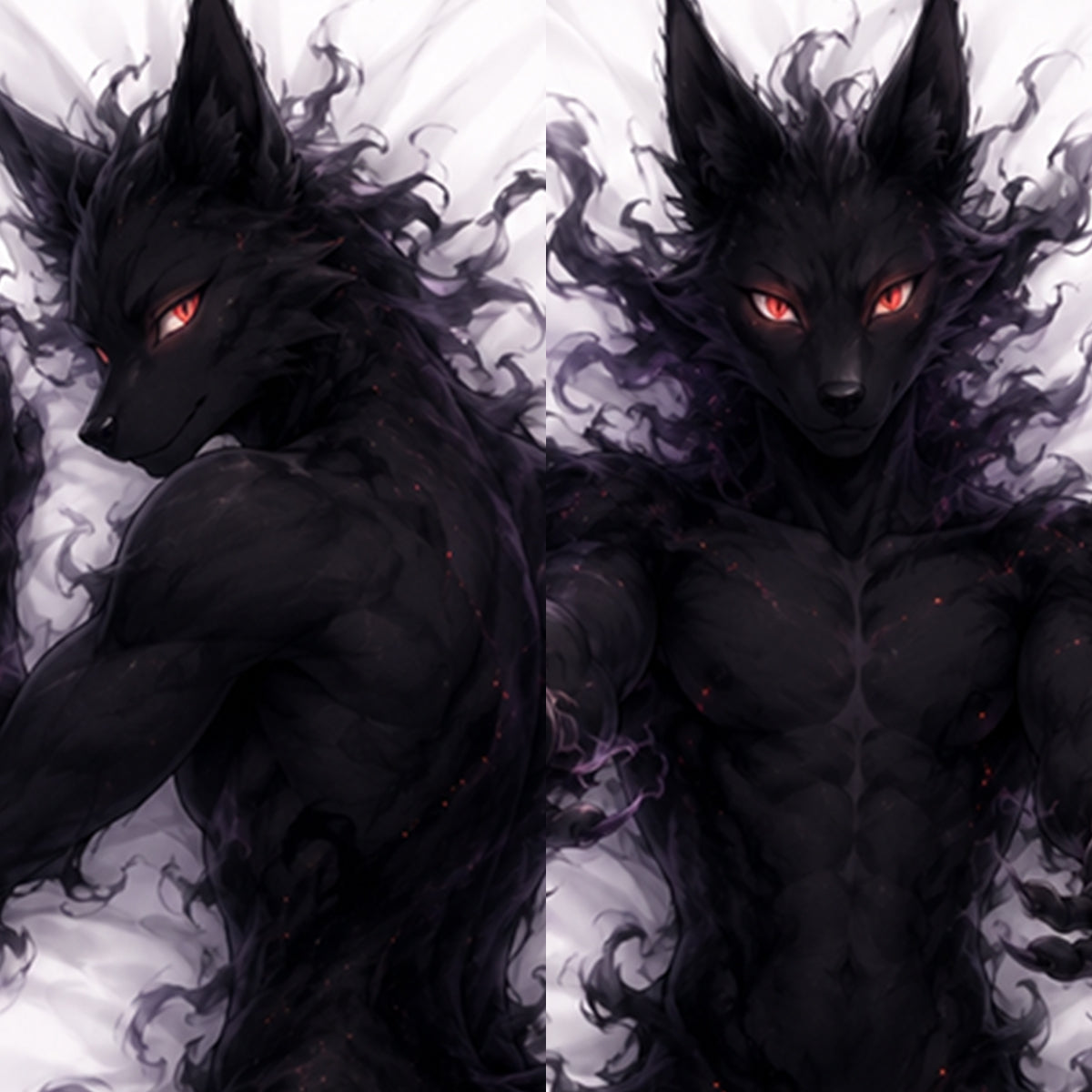 Shadow Wolf furry body pillow cover product image 1