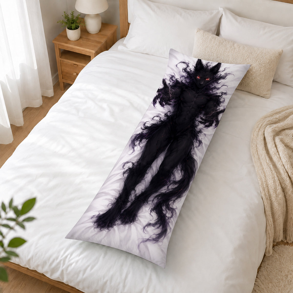 Shadow Wolf furry body pillow cover product image 2