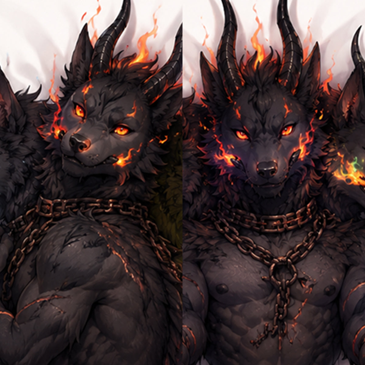 Cerberus Wolf furry body pillow cover product image 1