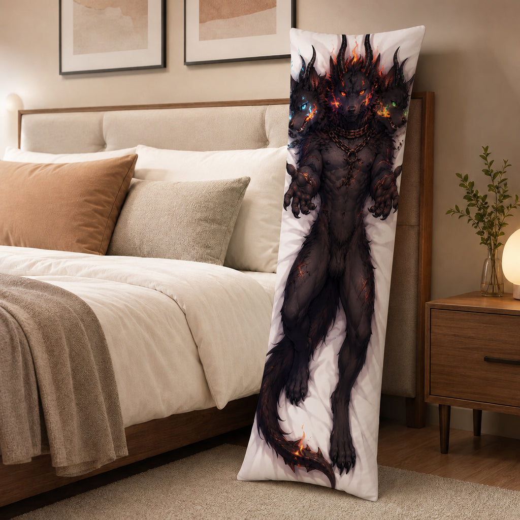 Cerberus Wolf furry body pillow cover product image 3