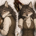 Antique Collector Wolf furry body pillow cover product image 1