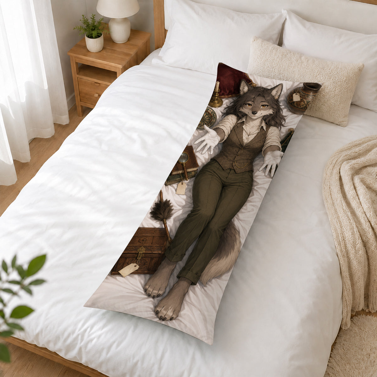 Antique Collector Wolf furry body pillow cover product image 2