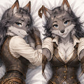 Steampunk Inventor Wolf furry body pillow cover product image 1
