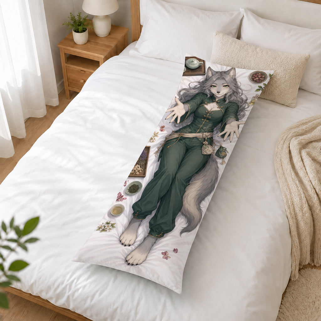 Tea House Perfumer Wolf furry body pillow cover product image 2