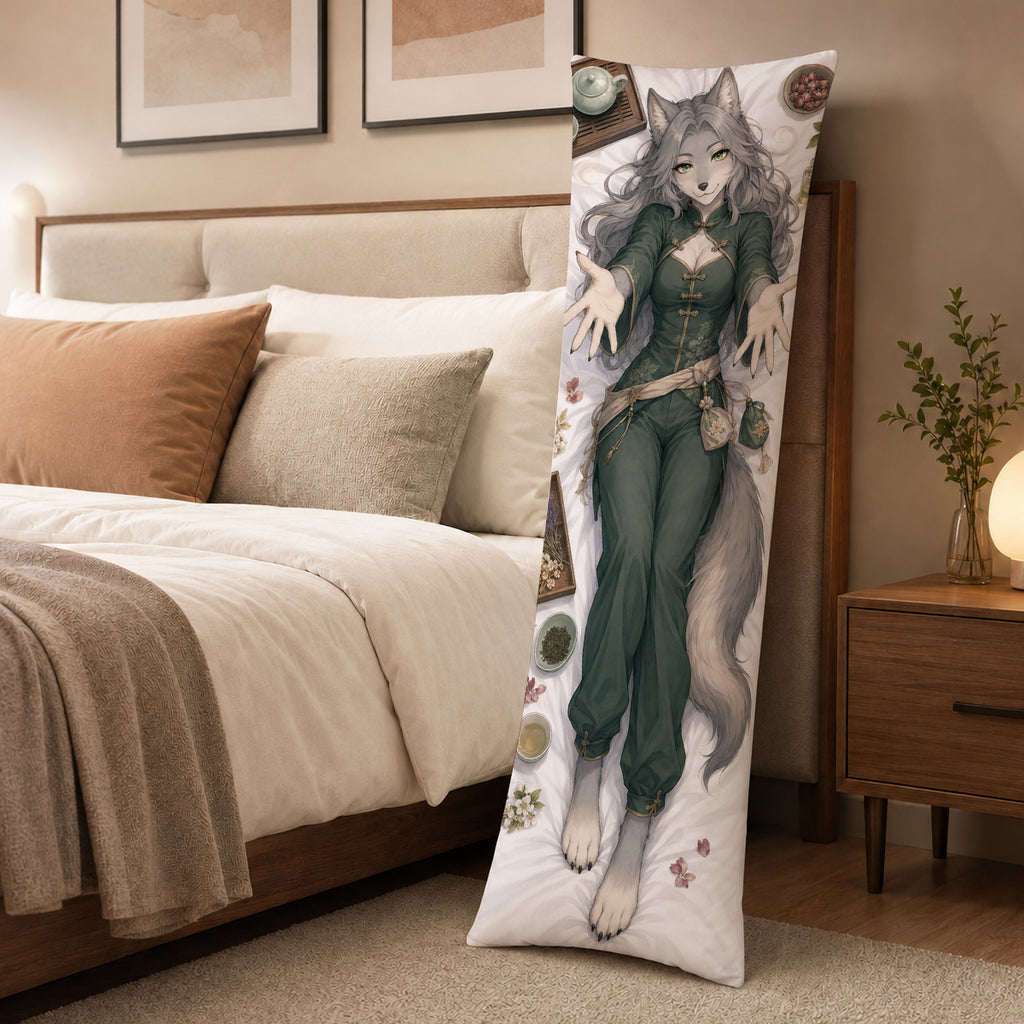 Tea House Perfumer Wolf furry body pillow cover product image 3